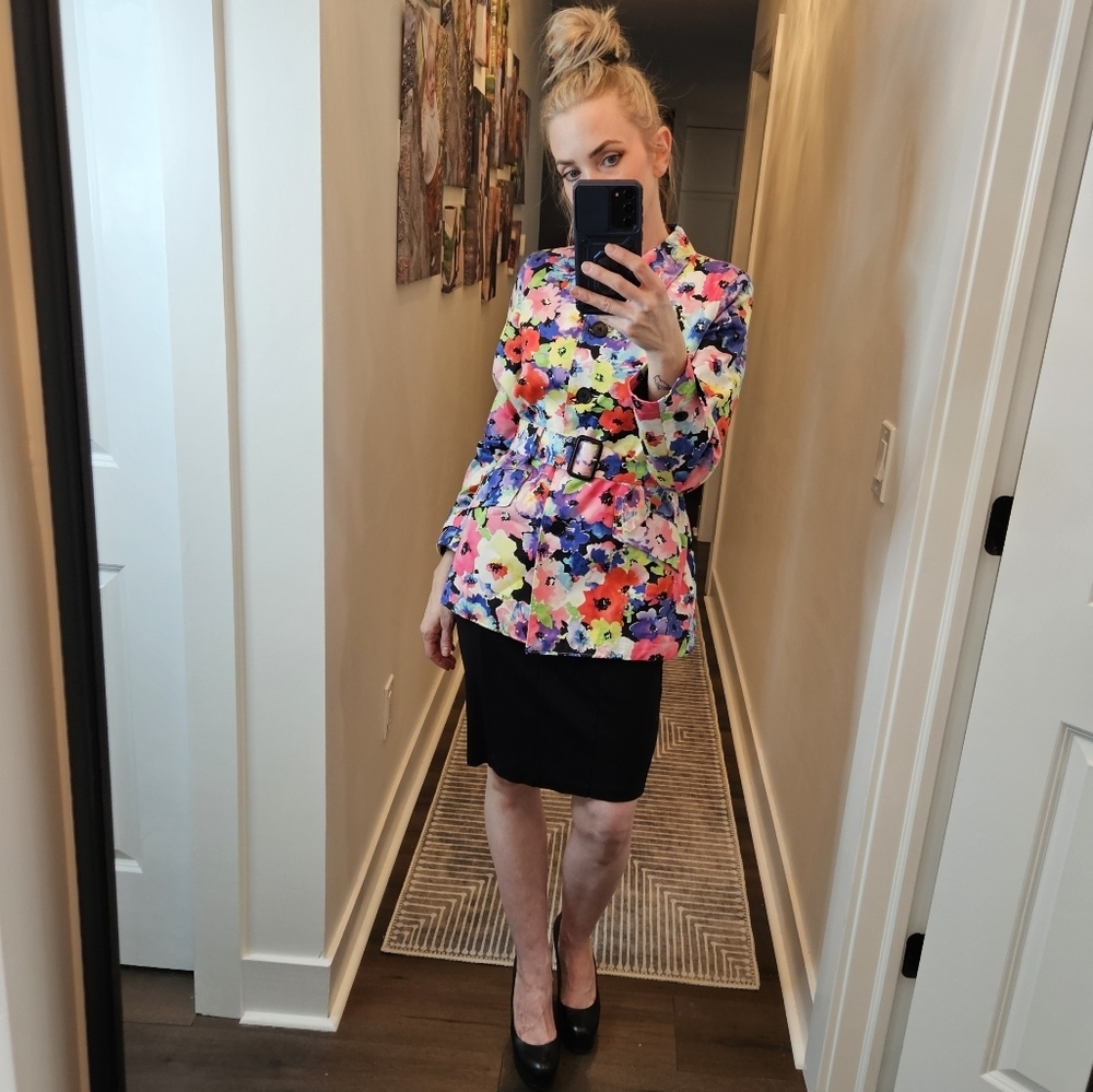 NWT Ralph Lauren Floral Belted Trench- SIZE PETITE SMALL